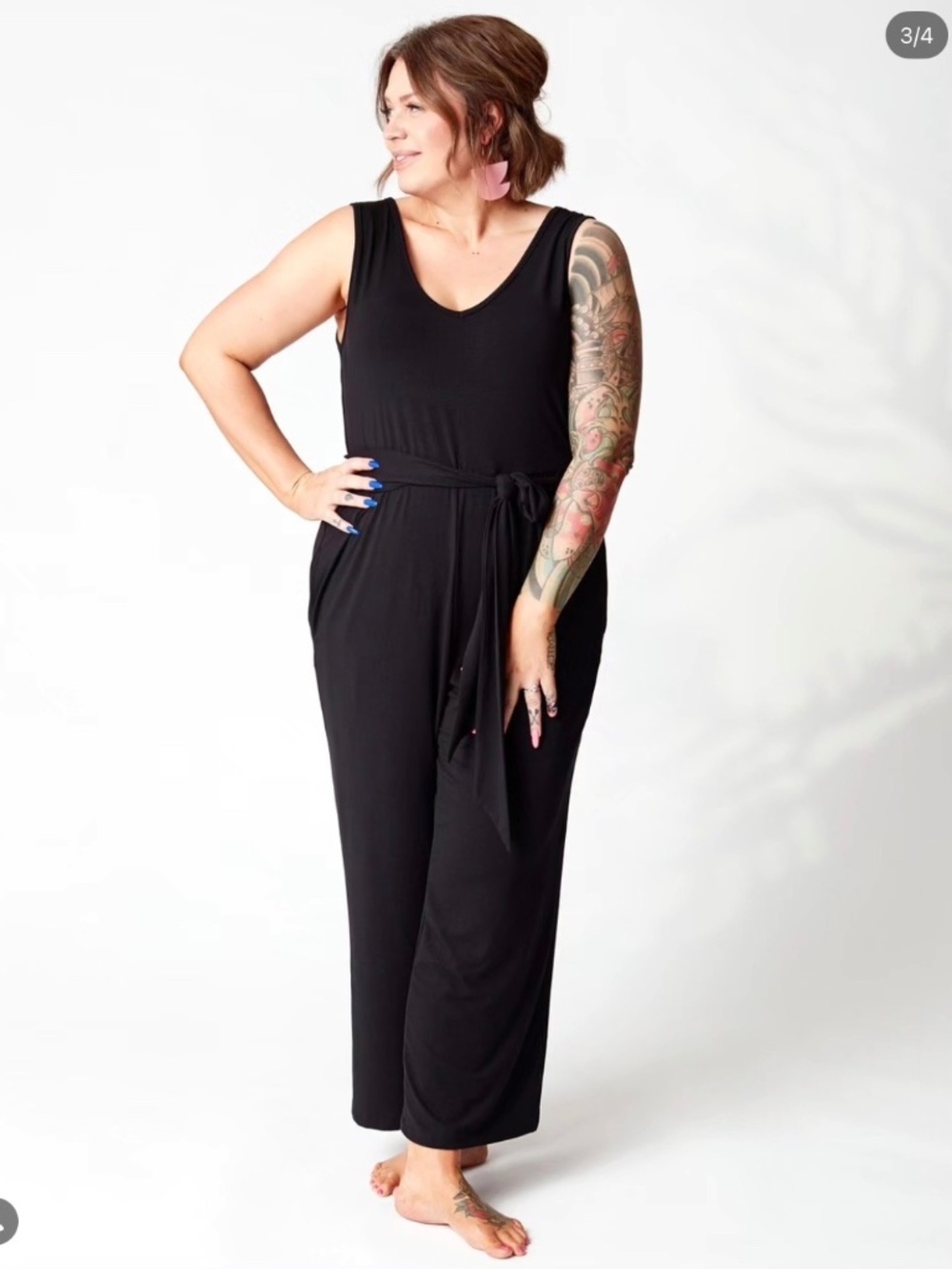Lost in Layers wide leg jumpsuit in onyx